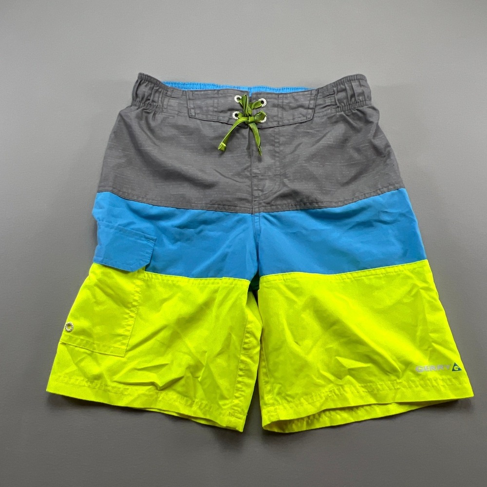 Gerry Swim Shorts Boys Medium (10/12) Multicolor Striped Lined Surfboarding